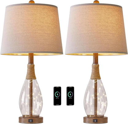 23" USB Table Lamp Set of 2 – Modern Farmhouse