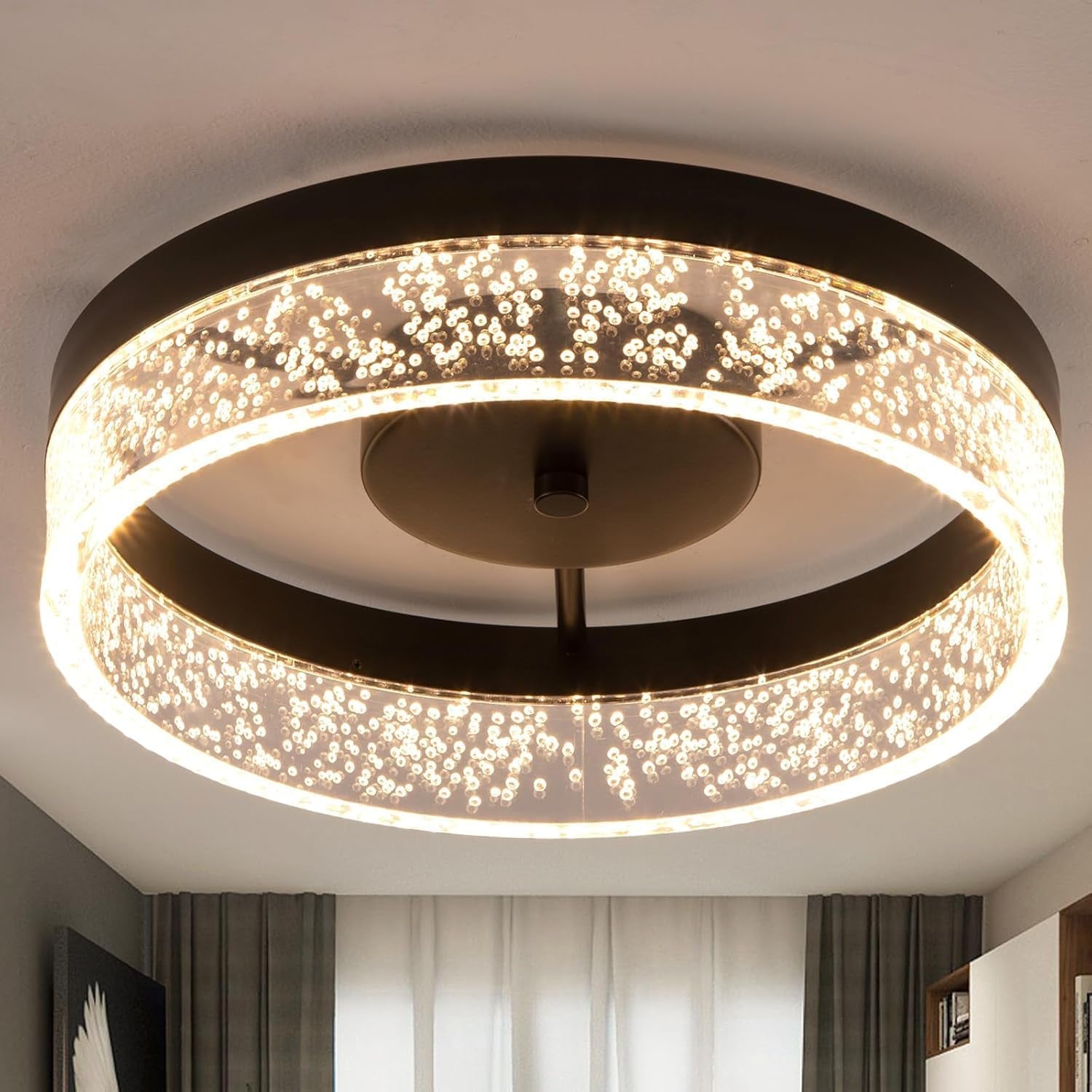 11.65" LED Ceiling Light – Black Flush Mount