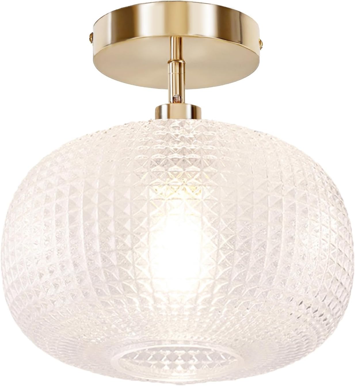 Gold Globe Semi Flush Mount Ceiling Light