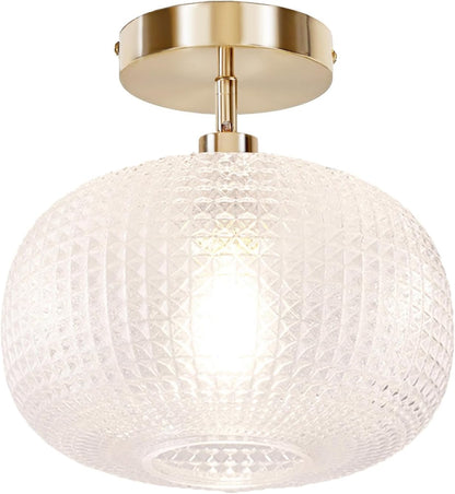 Gold Globe Semi Flush Mount Ceiling Light