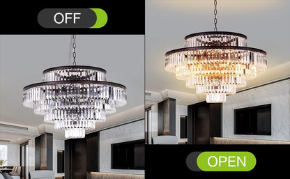 31" Oil Brown 6-Tier K9 Crystal Chandelier