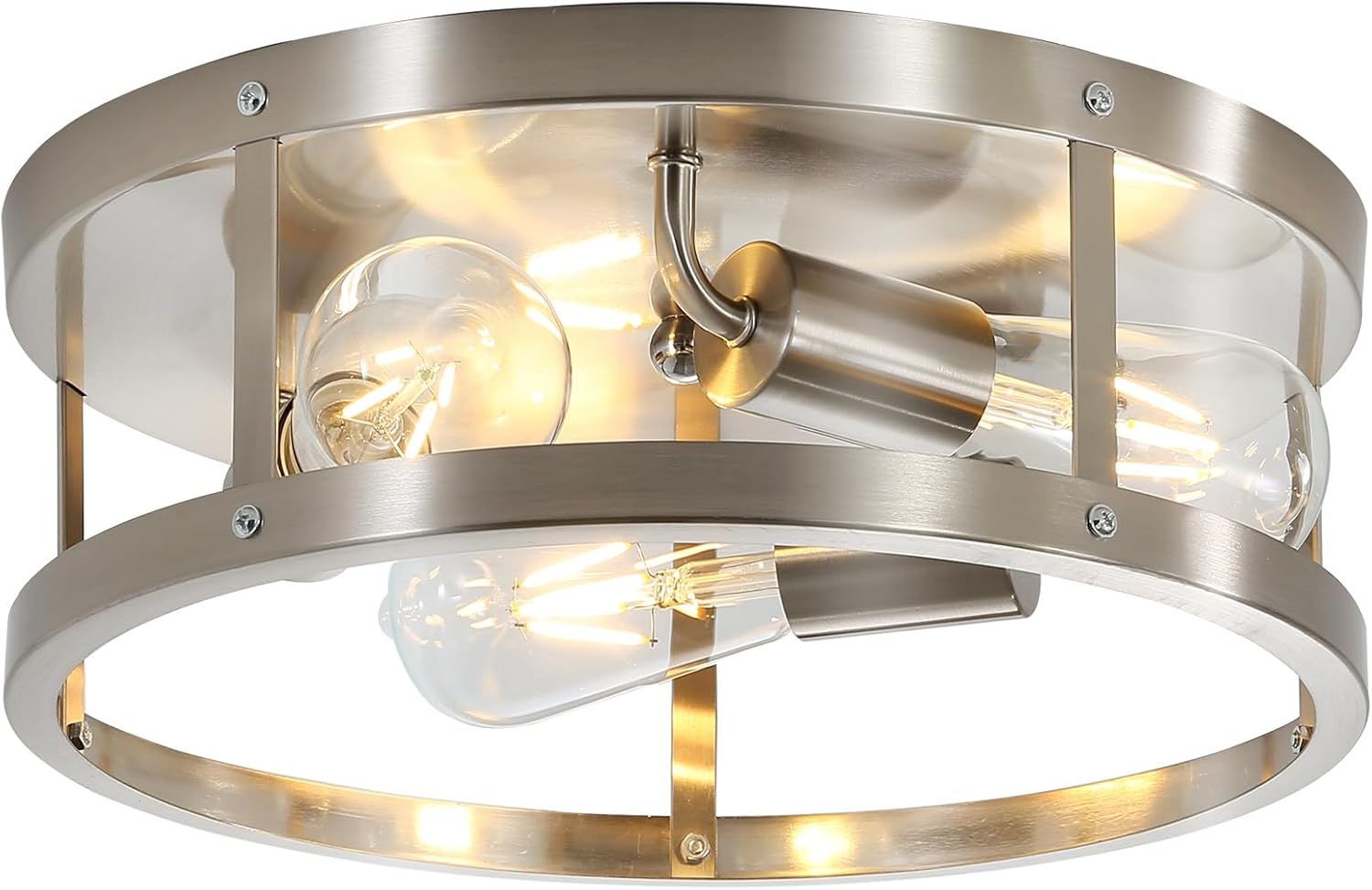 Brushed Nickel 3-Light Flush Mount Ceiling Light