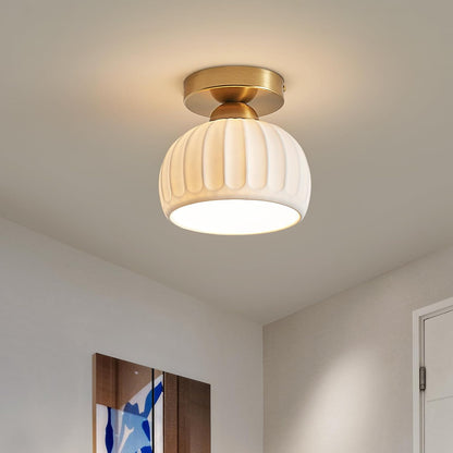 2-Pack Gold Ceramic Semi Flush Ceiling Lights