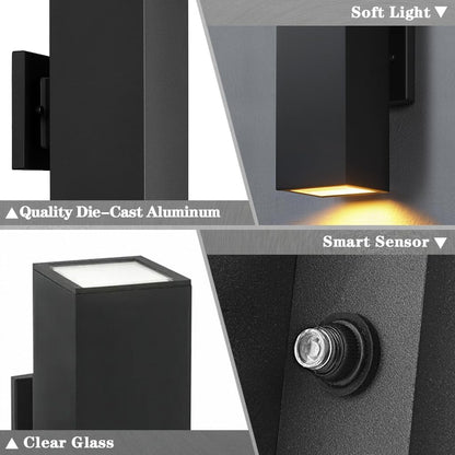 2-Pack Dusk to Dawn Outdoor Wall Lights