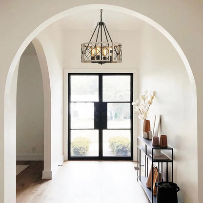 4-Light D19" Farmhouse Chandelier – Rustic Style