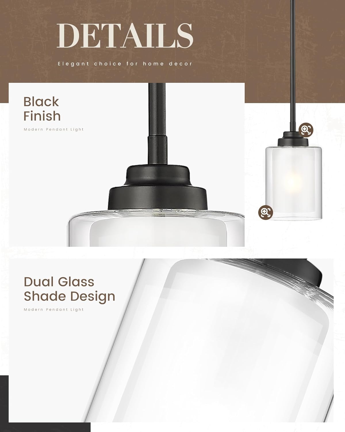 2-Pack Modern Matte Black Pendant Lights – TXPLBK02-2PK