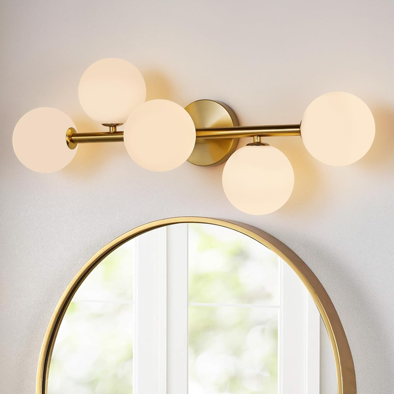 5-Light Gold Bathroom Vanity Light Fixture