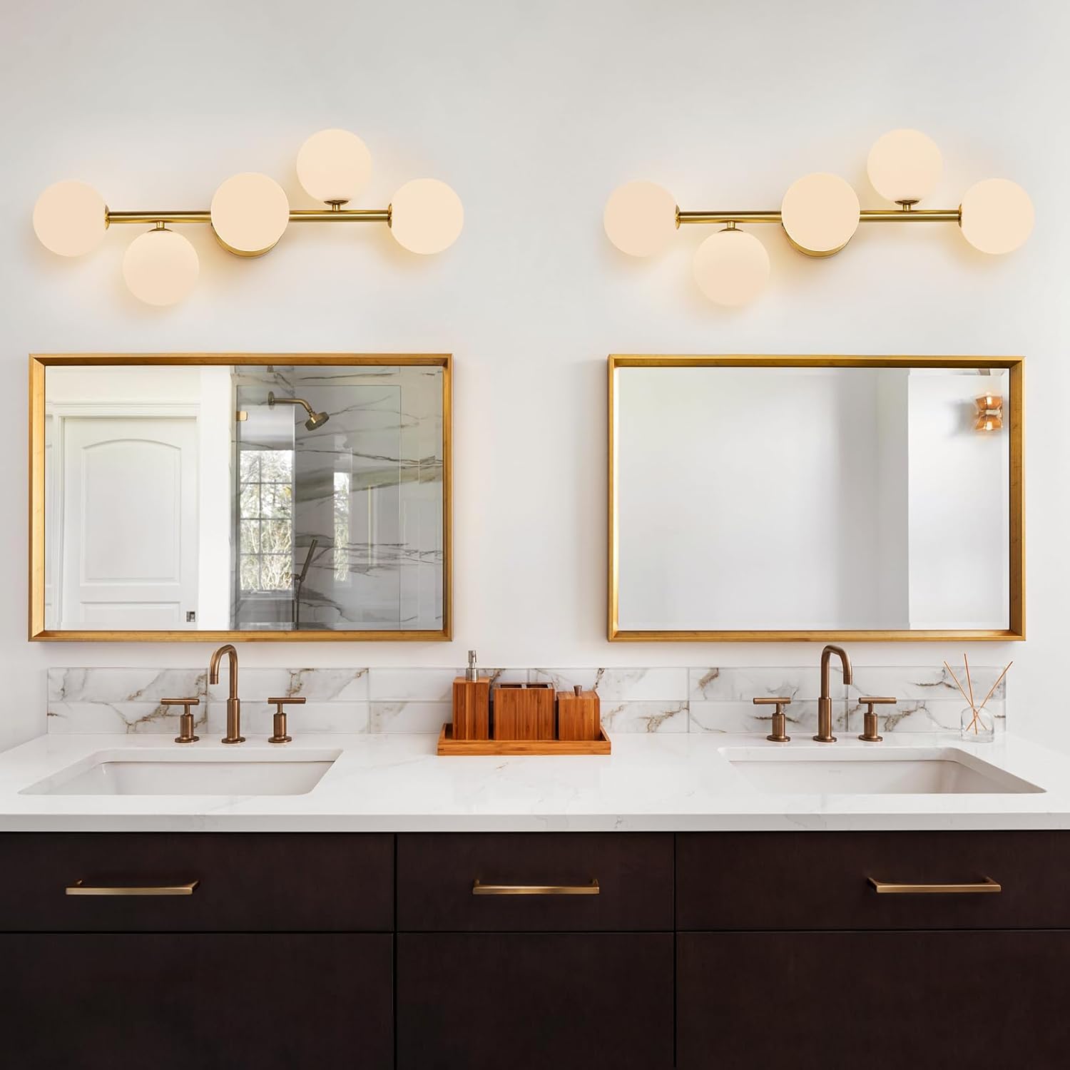 5-Light Gold Bathroom Vanity Light Fixture