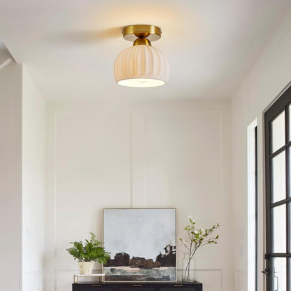 Vintage Ceramic Flush Mount Ceiling Light – 2 Pack