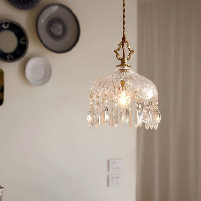 8" LIGHTLAND Vintage Crystal Dome Chandelier