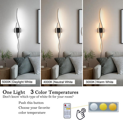 Set of 2 Modern Black Plug-In Wall Sconces