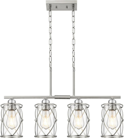 4-Light Brushed Nickel Island Chandelier