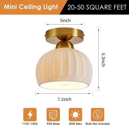 Vintage Ceramic Flush Mount Ceiling Light – 2 Pack