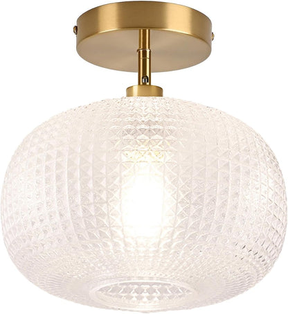 Gold Globe Semi Flush Mount Ceiling Light