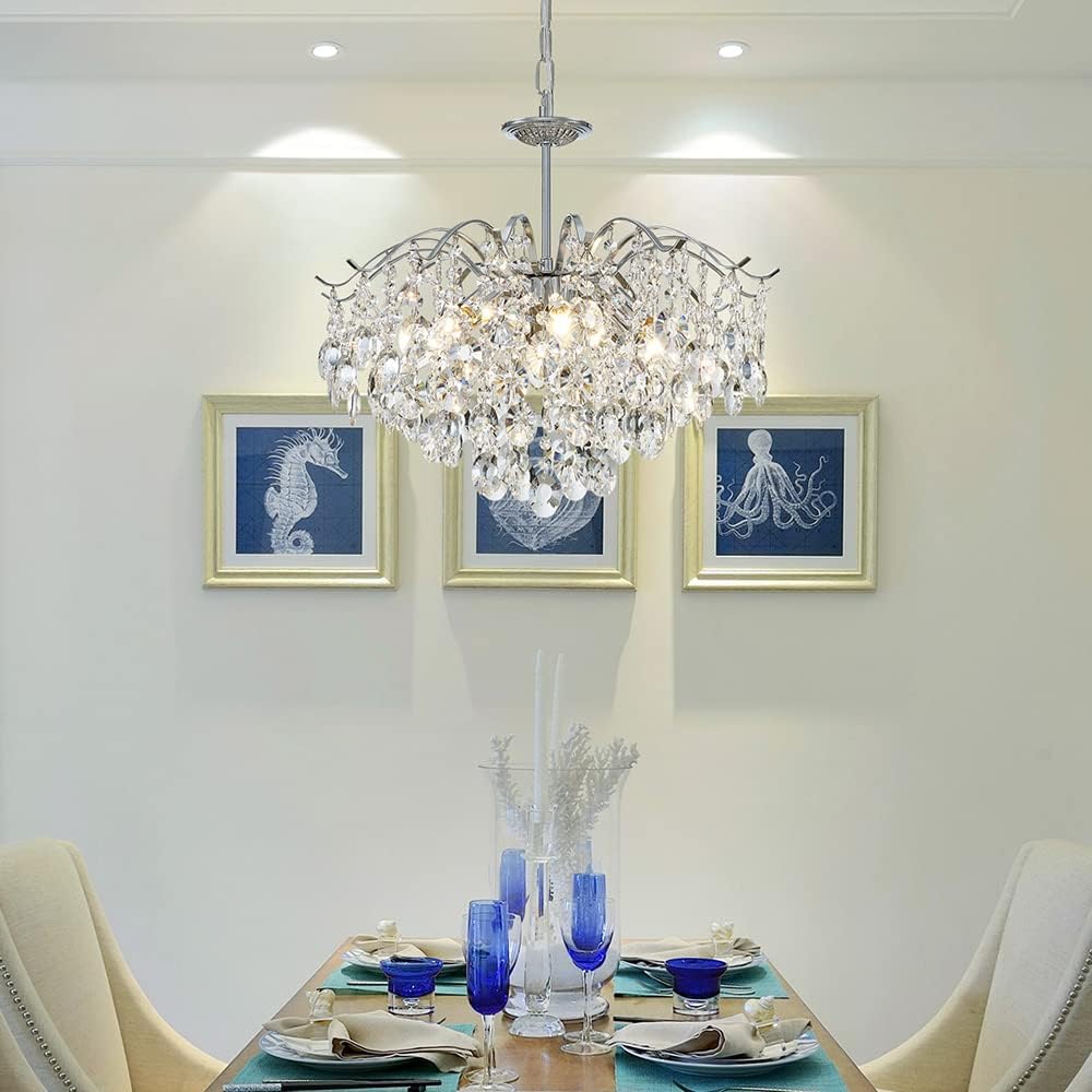 20" Saint Mossi Mid-Century Modern Crystal Chandelier