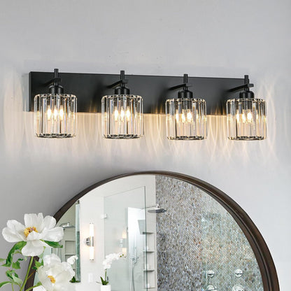 Gold Modern 3-Light Crystal Bathroom Vanity Light