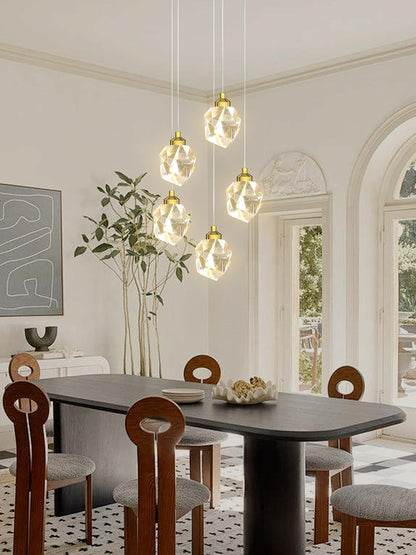 Gold 5-Light Raindrop Pendant Chandelier
