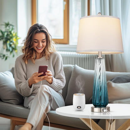 Modern Glass Touch Table Lamps Set of 2