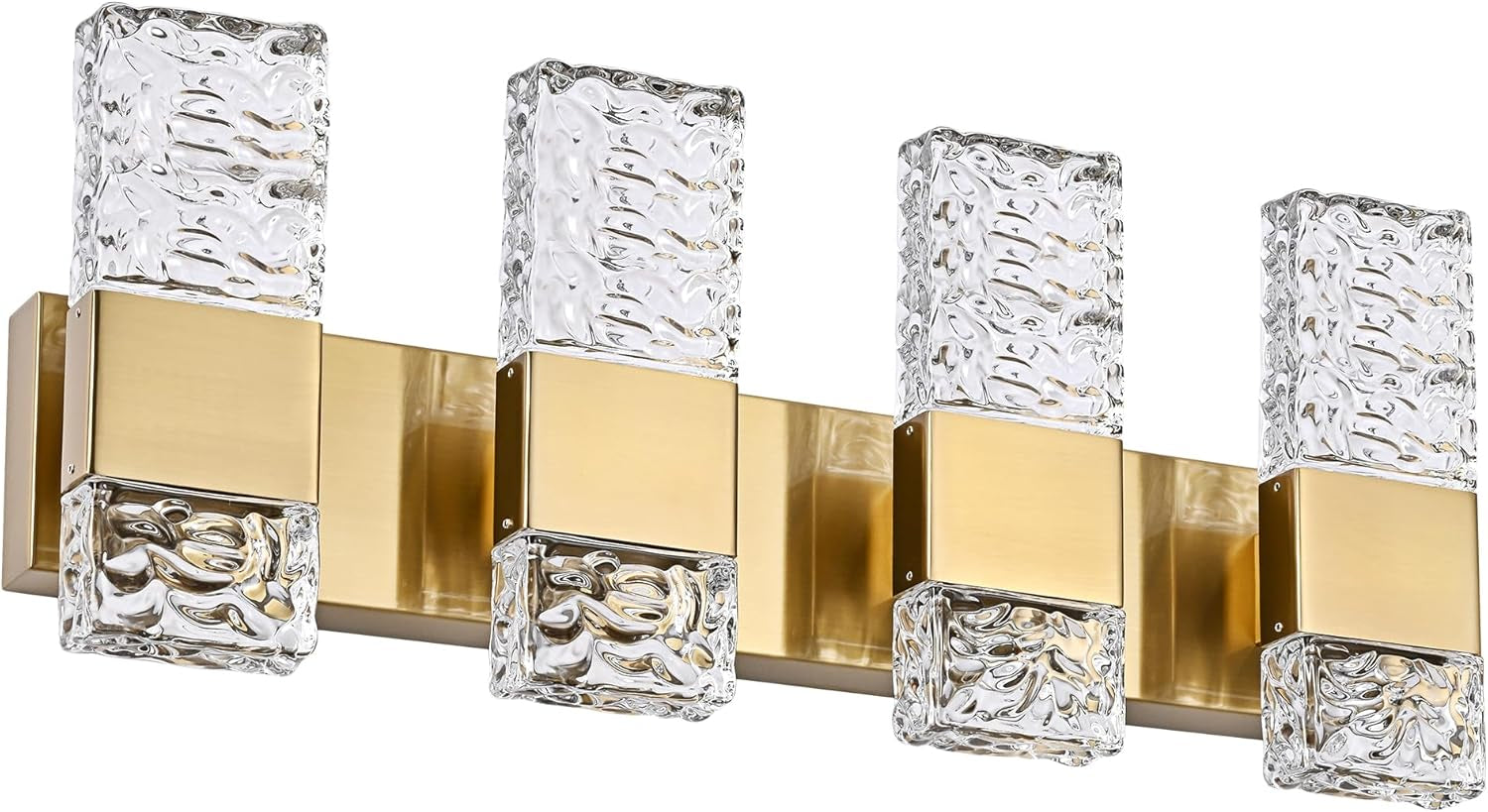 4-Light LED Black Bathroom Vanity Wall Fixture
