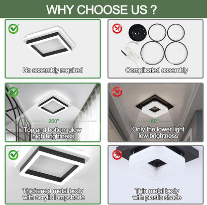 Square Modern LED Ceiling Light Fixture