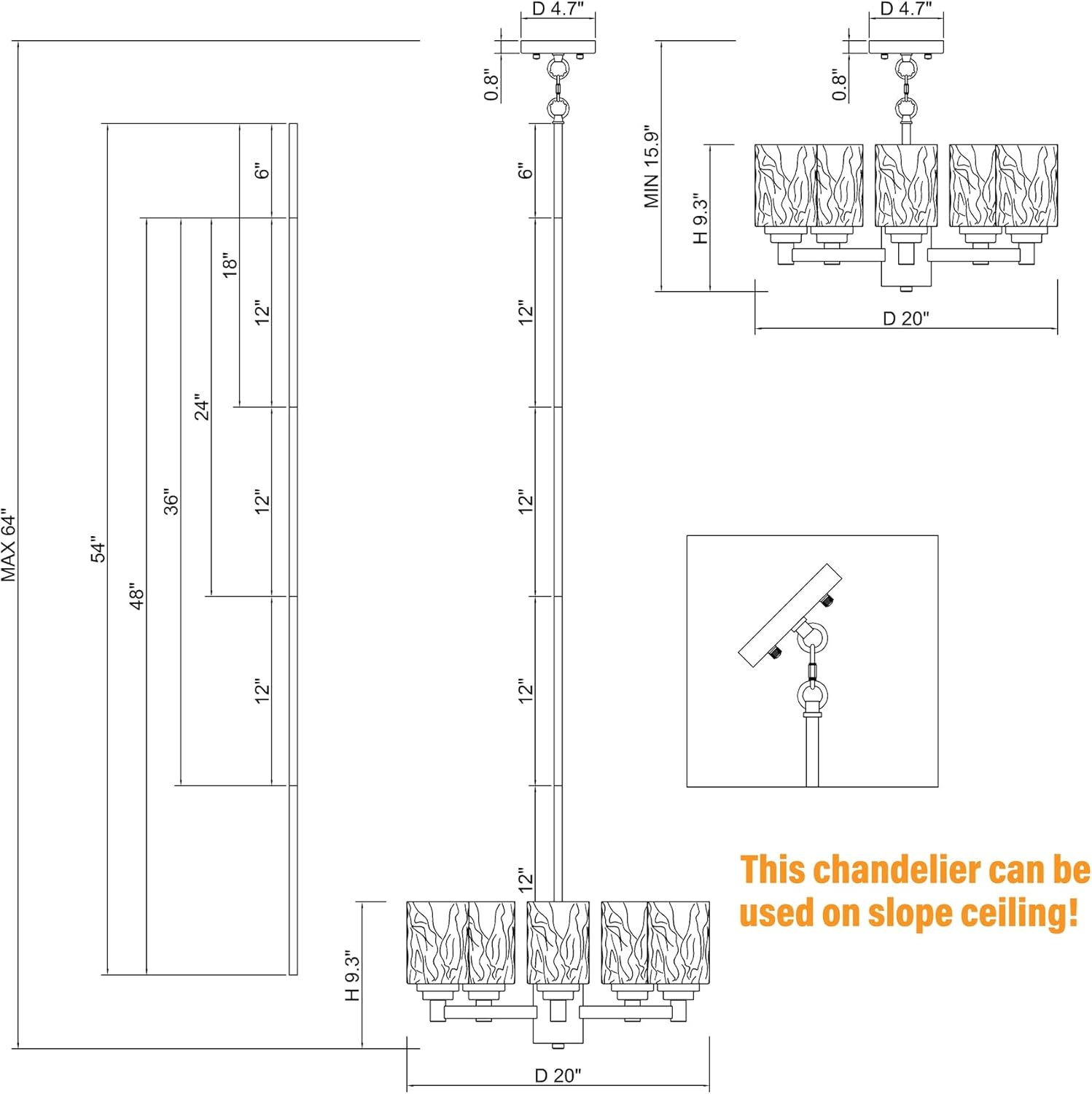 20" Brushed Brass Dining Room Chandelier