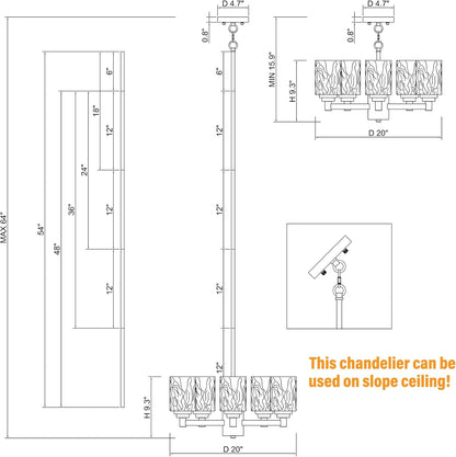 20" Brushed Brass Dining Room Chandelier