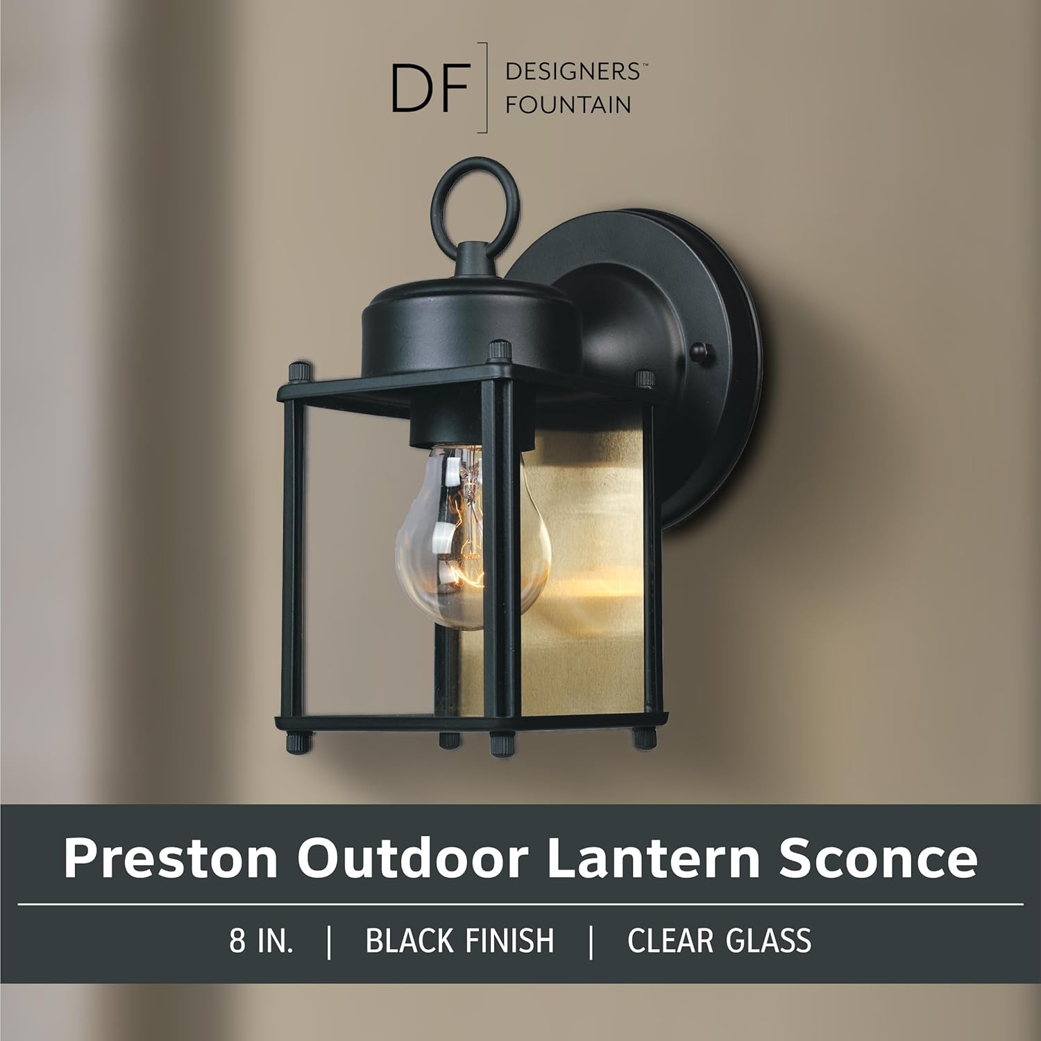 Preston 8" Outdoor Wall Light – Black Sconce