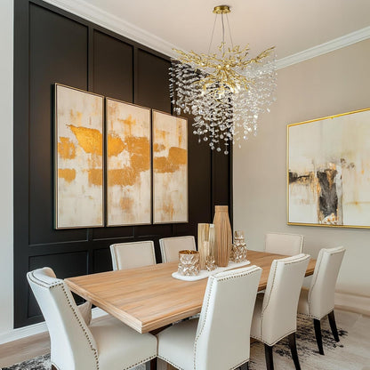 Gold Tree Branch Crystal Chandelier 32"