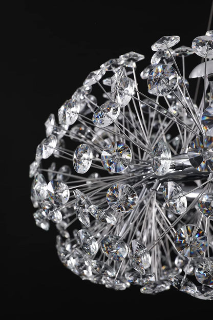 24" Firework Crystal Round Chandelier Chrome