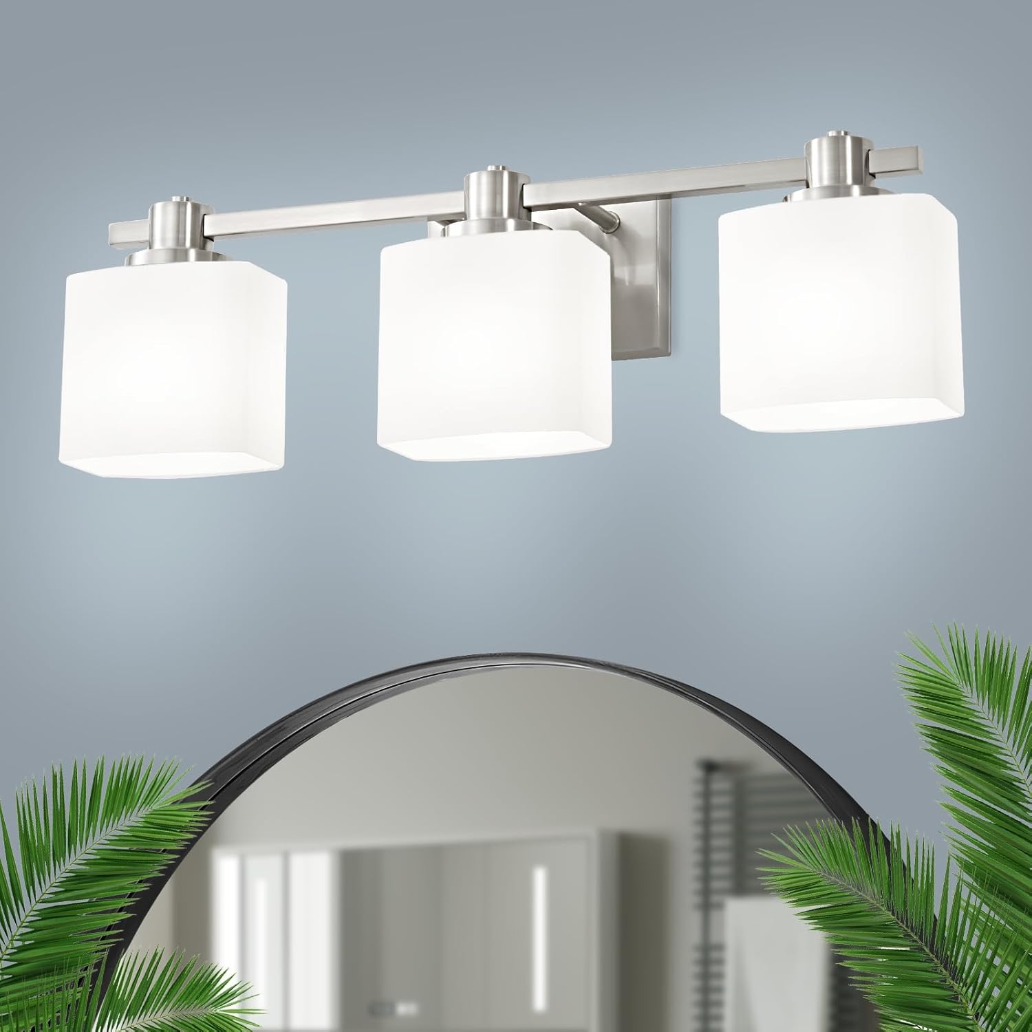24" Brushed Nickel Vanity Light – 3-Light