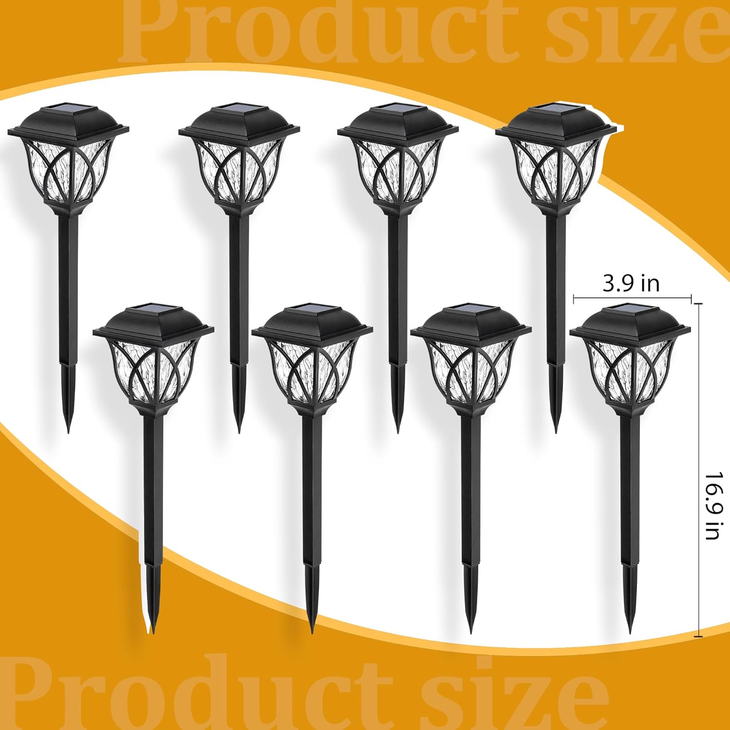 Solar Garden Lights – 6 Pack, Warm White LED