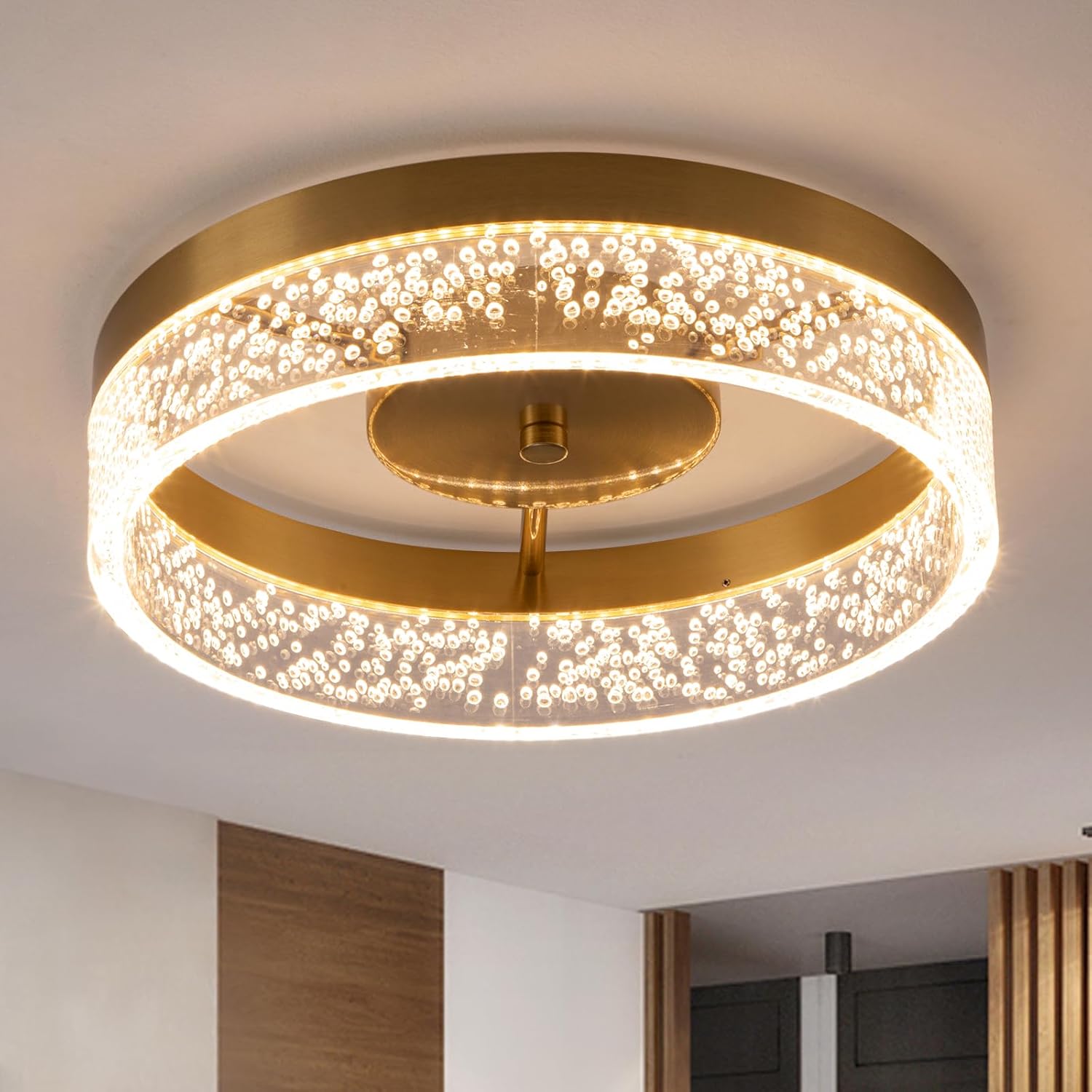 11.65" Modern Black LED Flush Mount Ceiling Light