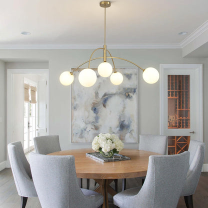5-Light Gold Sputnik Ceiling Chandelier