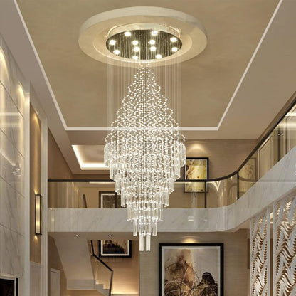 Modern Crystal Raindrop Chandelier 59" Foyer