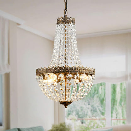 4-Light French Empire Mini Crystal Chandelier – Bronze Finish