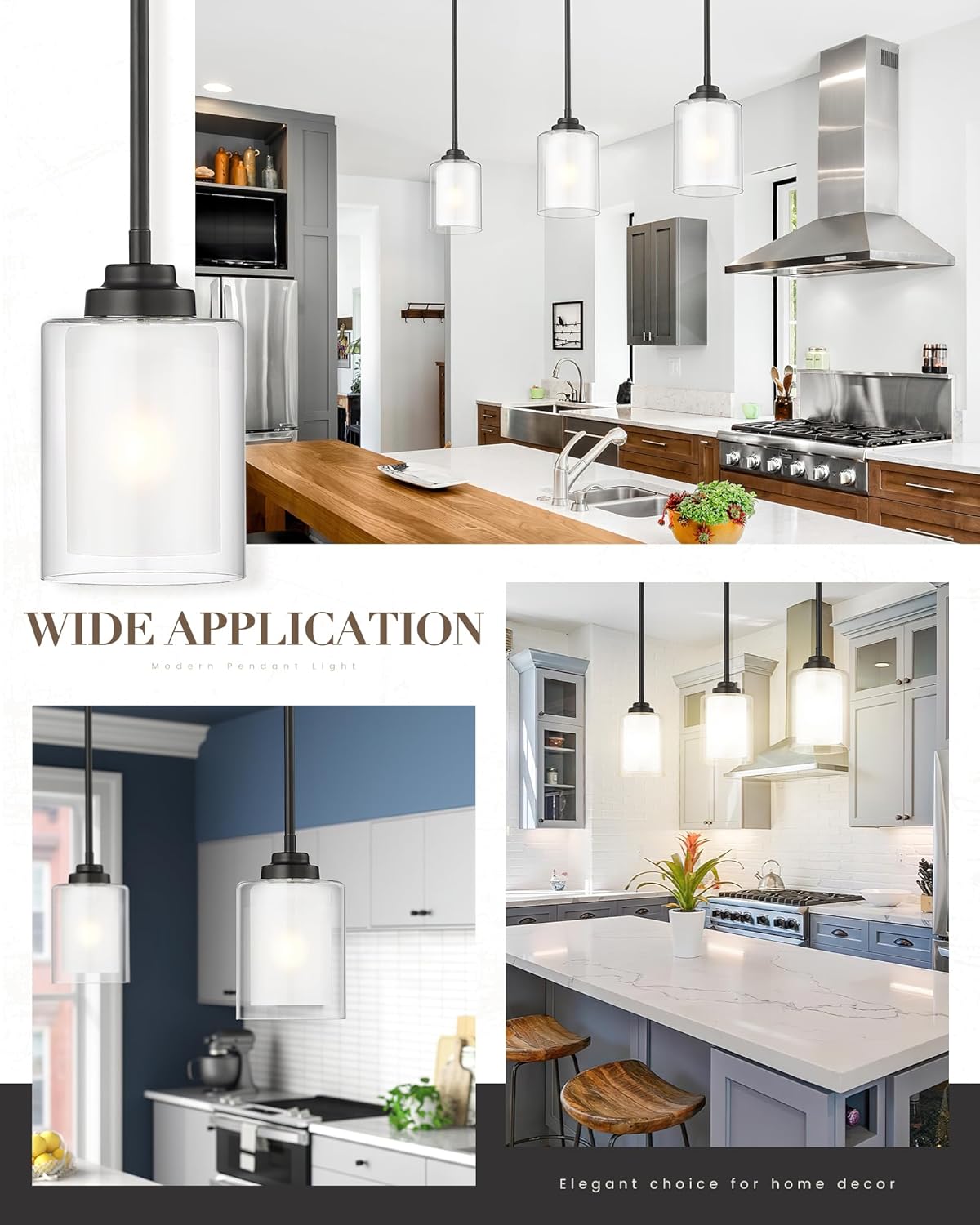 2-Pack Modern Matte Black Pendant Lights – TXPLBK02-2PK