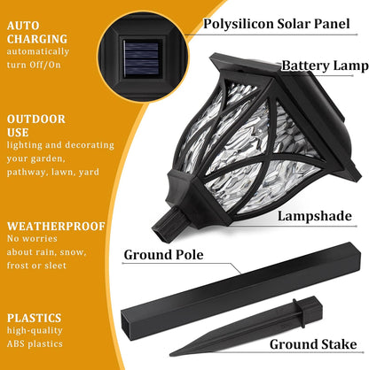 Solar Garden Lights – 6 Pack, Warm White LED