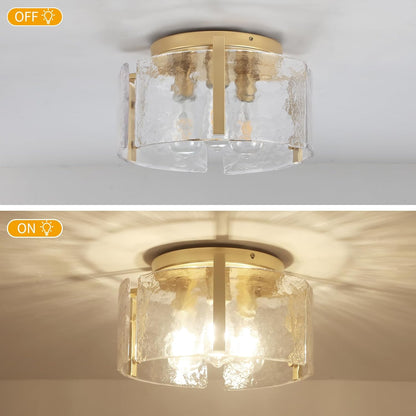 15" Gold Semi Flush Ceiling Light – 3-Light