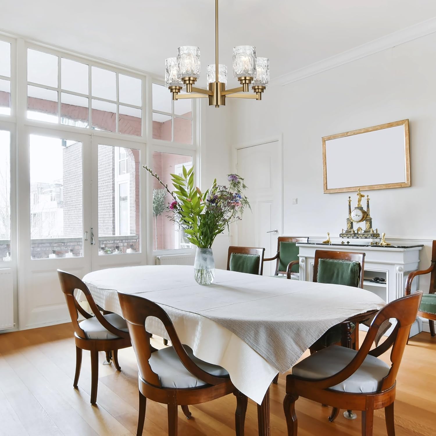 20" Brushed Brass Dining Room Chandelier