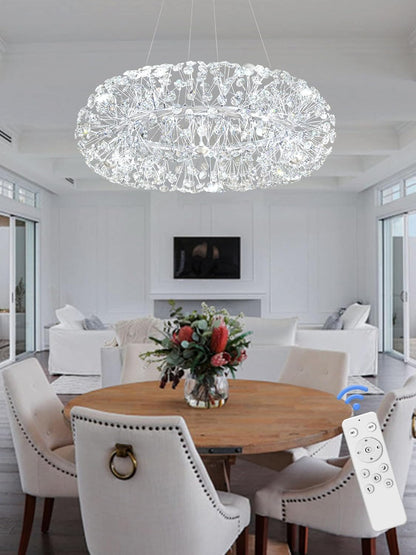 24" Firework Crystal Round Chandelier Chrome