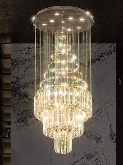 D24"×H86" Modern Raindrop Crystal Foyer Chandelier