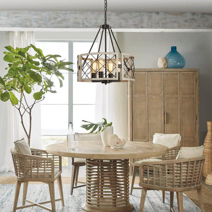 4-Light D19" Farmhouse Chandelier – Rustic Style