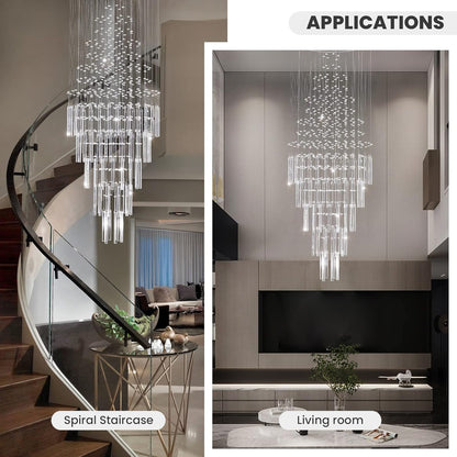 Modern Crystal Raindrop Chandelier 59" Foyer