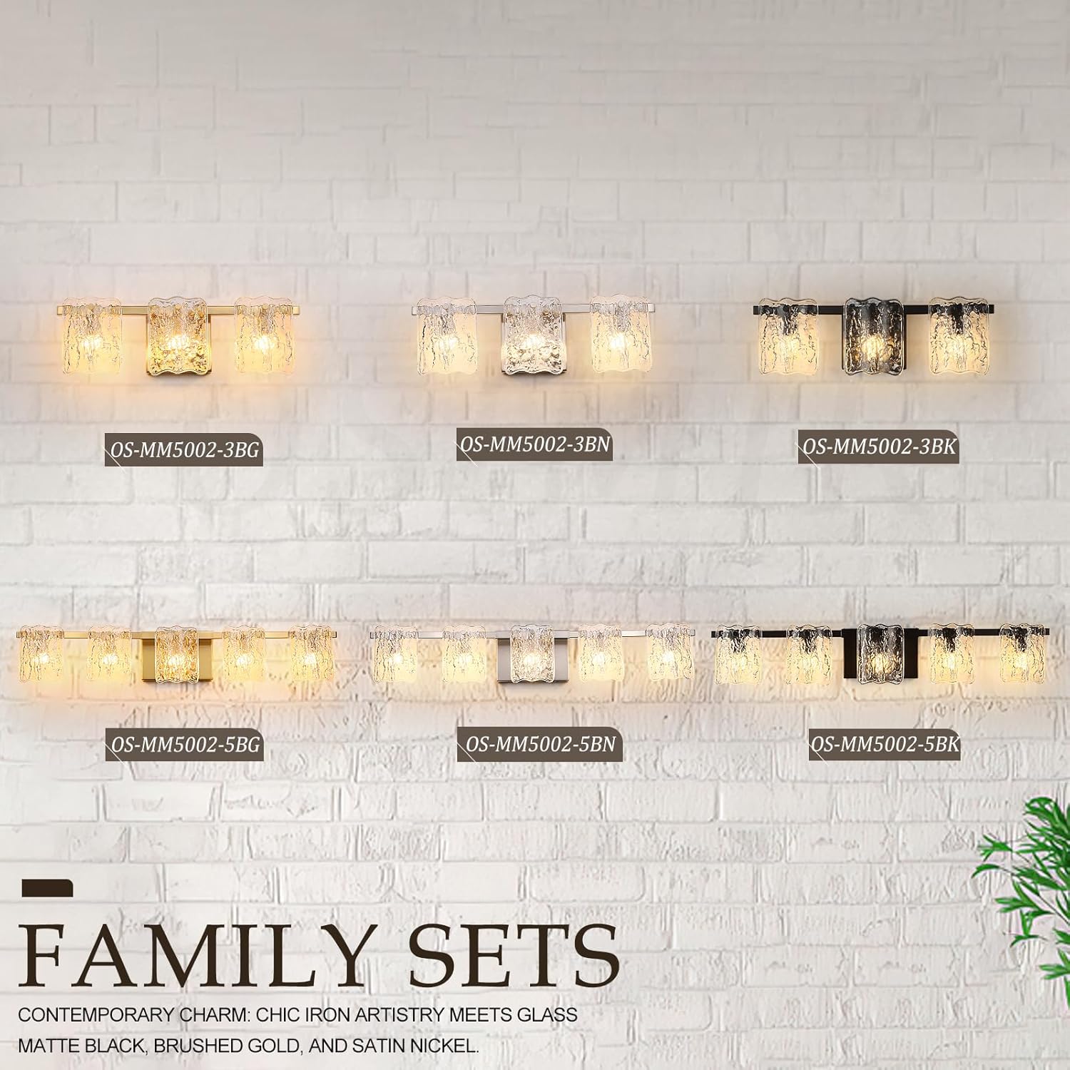 5-Light Brushed Gold Vanity Light – 31" Wide