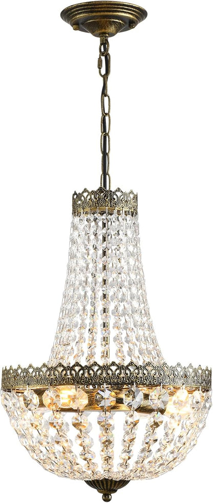 4-Light French Empire Mini Crystal Chandelier – Bronze Finish