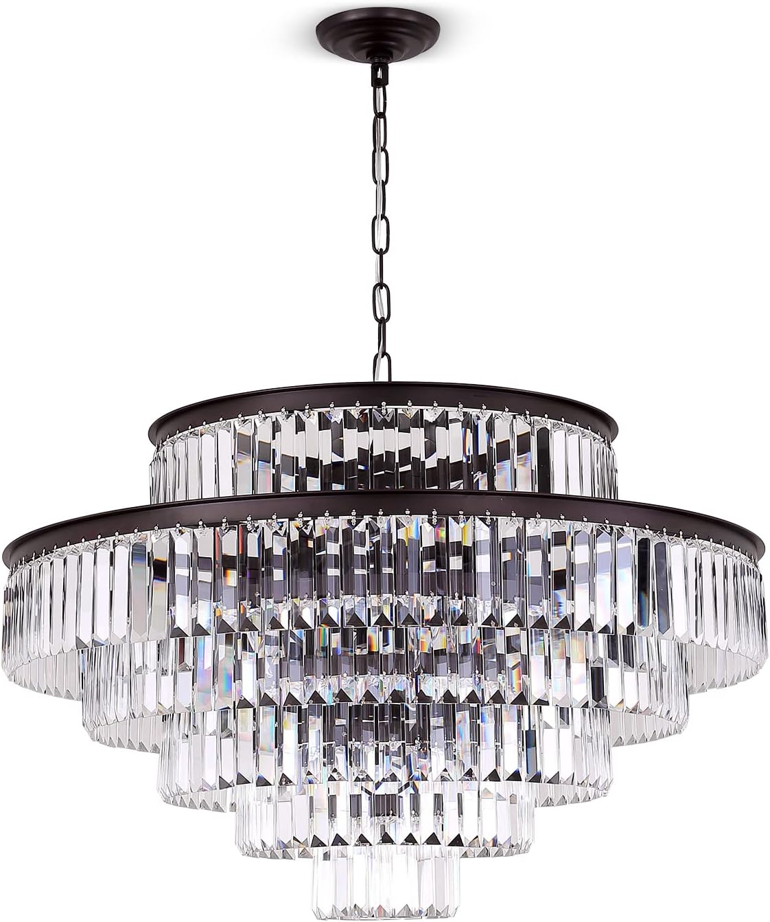 31" Oil Brown 6-Tier K9 Crystal Chandelier