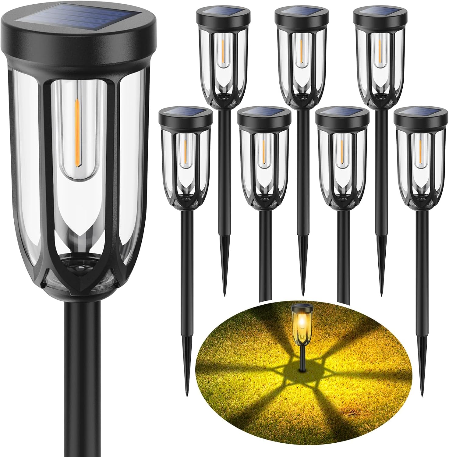 8-Pack Solar Pathway Lights – Waterproof Outdoor