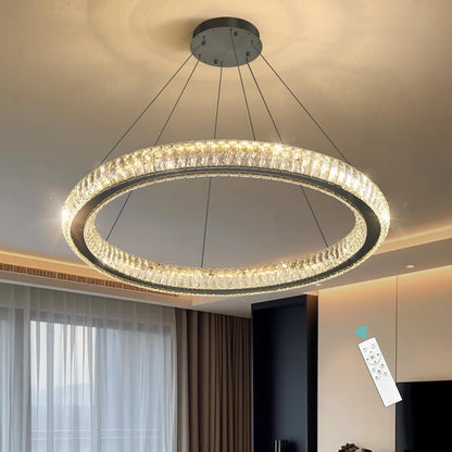 Modern 3-Ring Crystal LED Chandelier