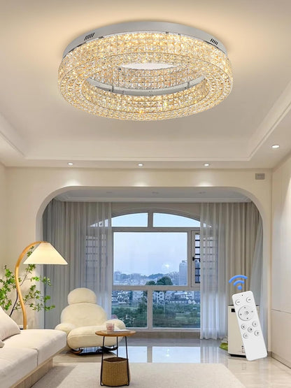 32” Modern Crystal LED Chandelier