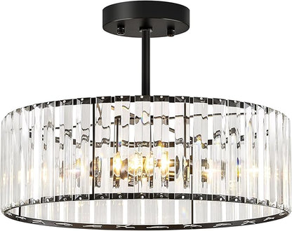 Crystal Black Ceiling Light